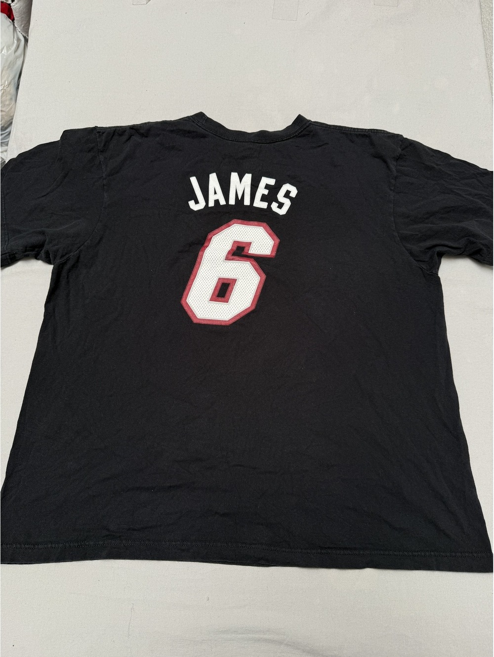 Faded Lebron James NBA Miami Heat Black T-shirt Jersey 2XL